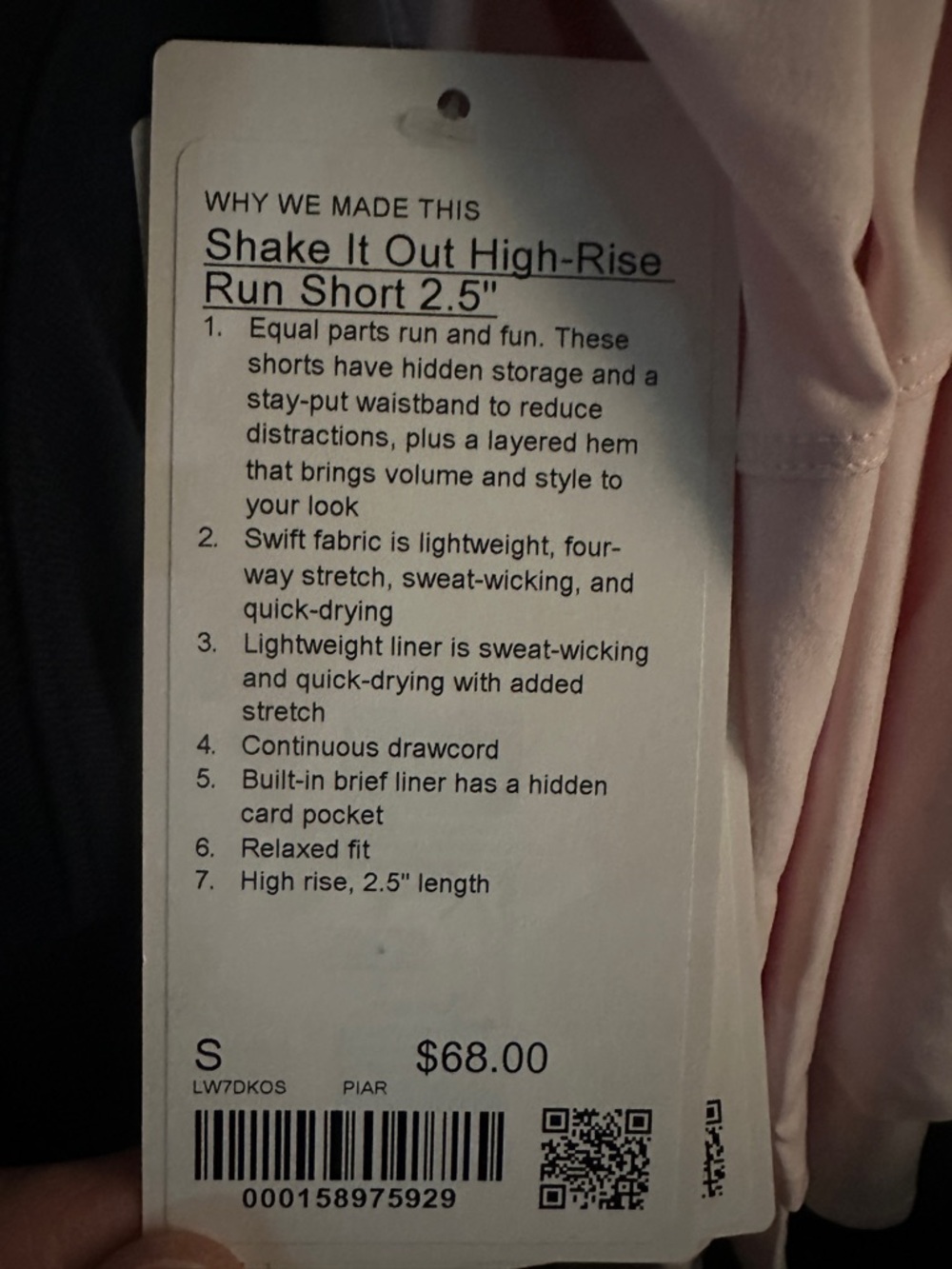 Lululemon High-Rise Shake It Out Short 2.5” – Pink Pearl - Picture 9 of 9